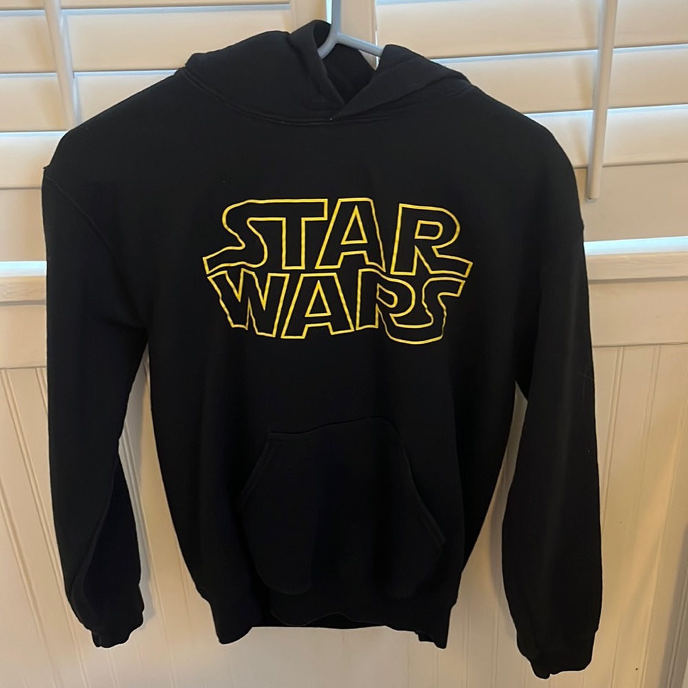 Star Wars Vintage Look Logo Black Hoodie Hooded Sweatshirt Men’s Small